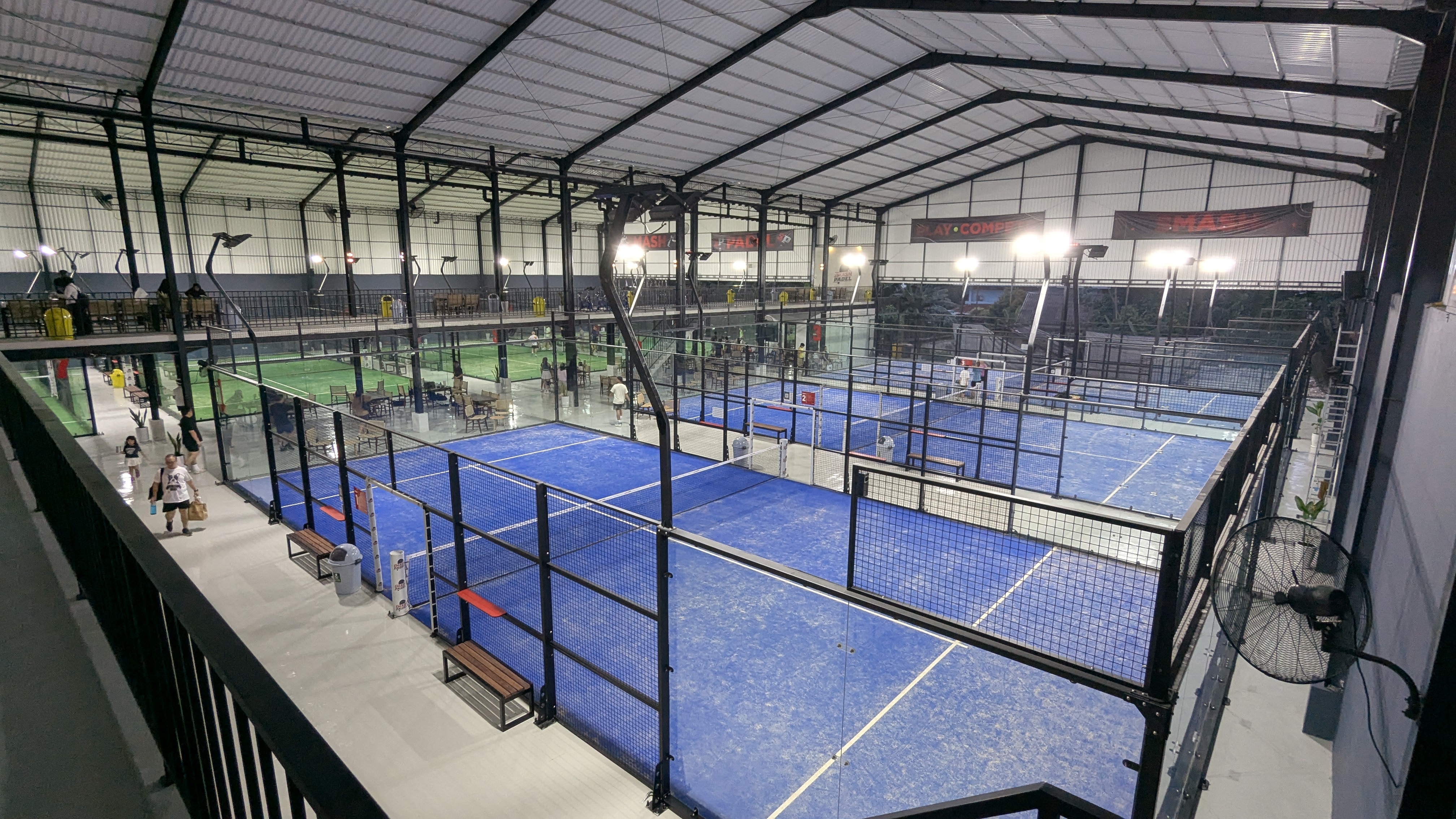 View of courts from the second floor mezzanine