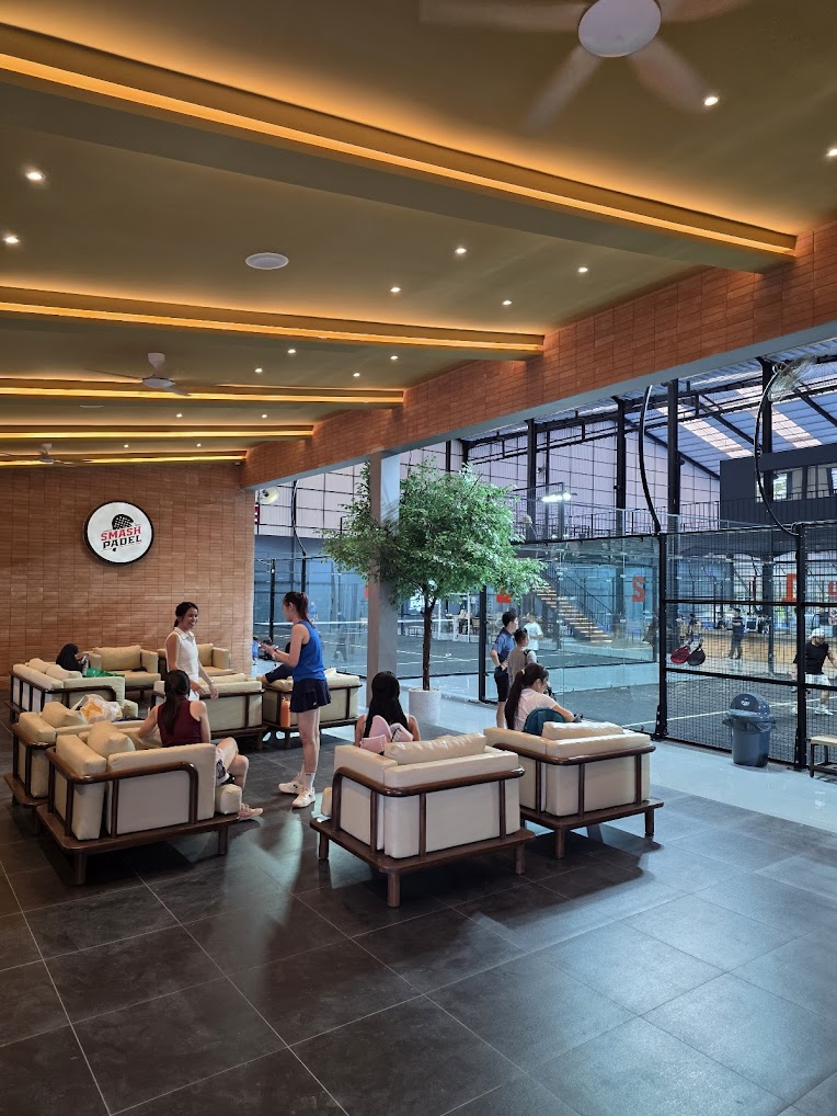 Welcoming lobby and entrance area at Smash Padel BSD
